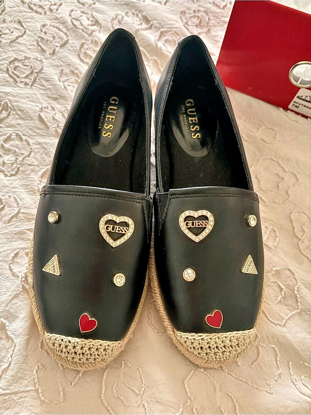 GUESS GFUTMOST Black Espadrille Loafers US 7M Like New